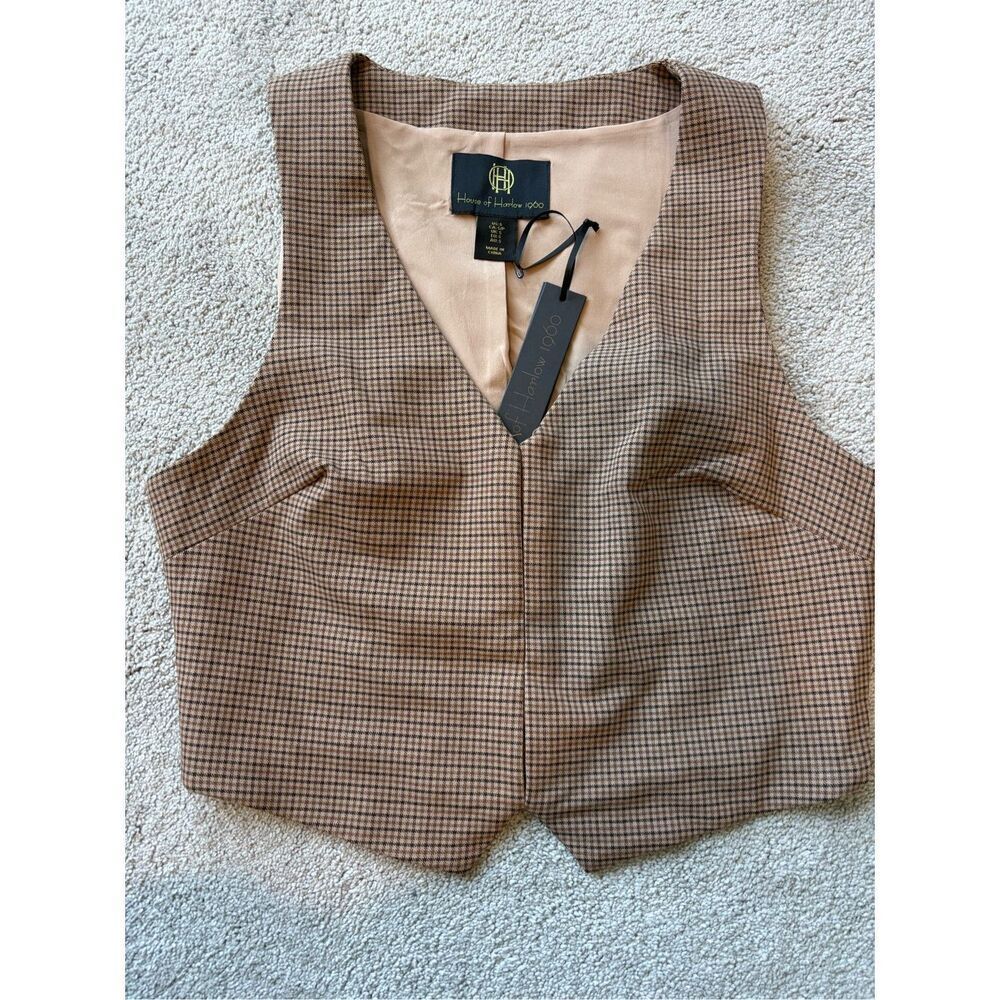House of Harlow 1960 Brown Check Vest